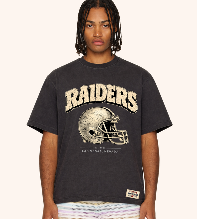 Raiders Heritage Helmet Unisex Tee – Vintage Black