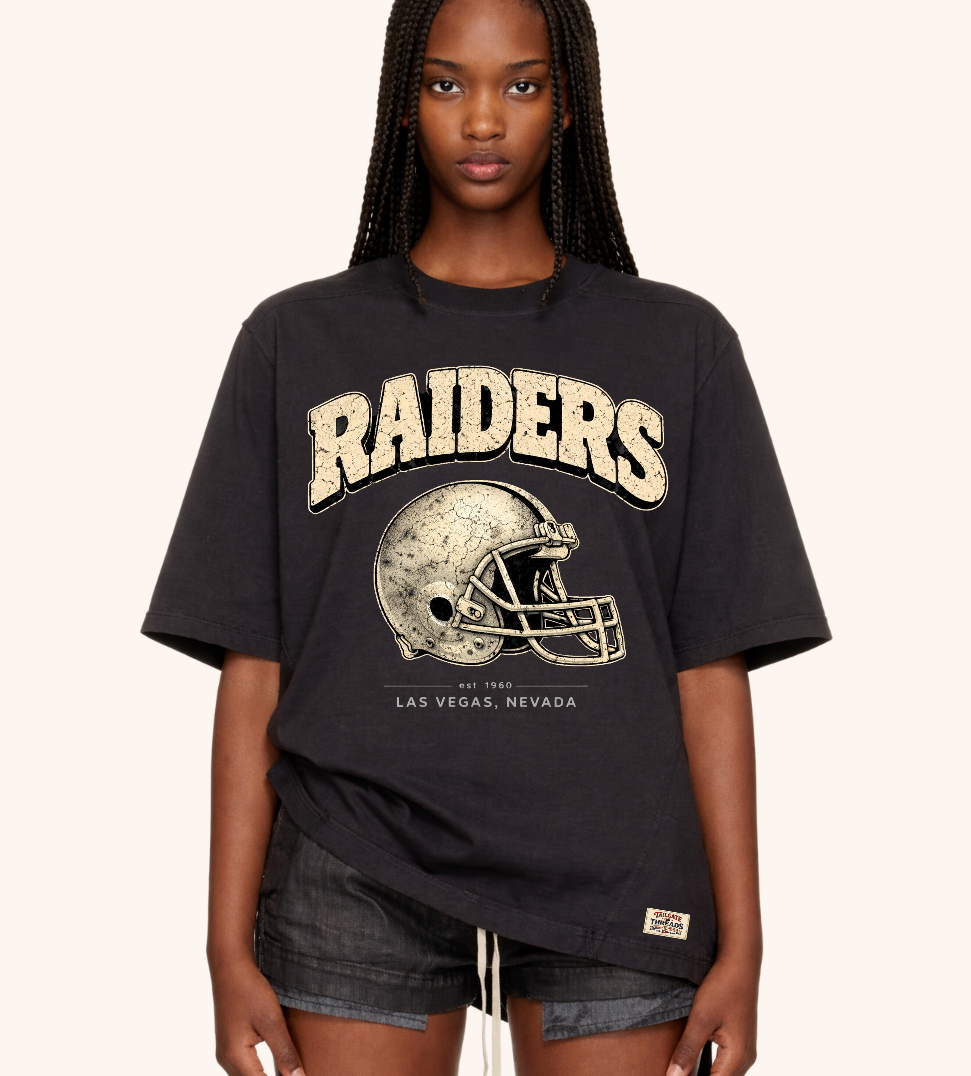 Raiders Heritage Helmet Unisex Tee – Vintage Black