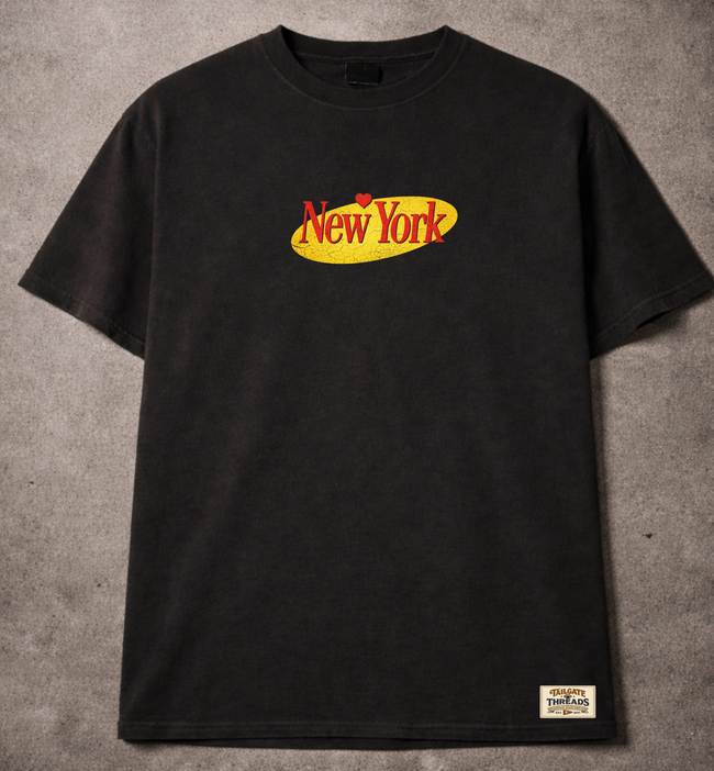 New York Vintage Crackle Tee – Faded Black