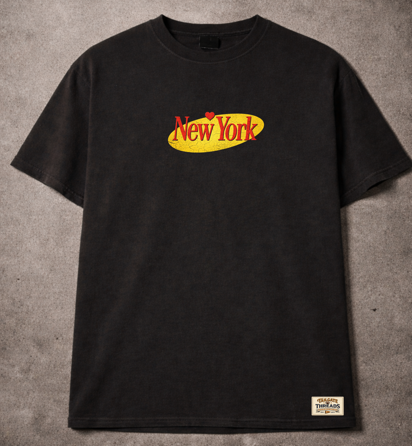 New York Vintage Crackle Tee – Faded Black