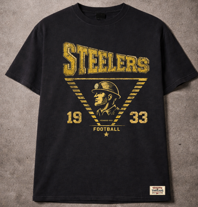 Steelers Heritage Miner Tee – Faded Black