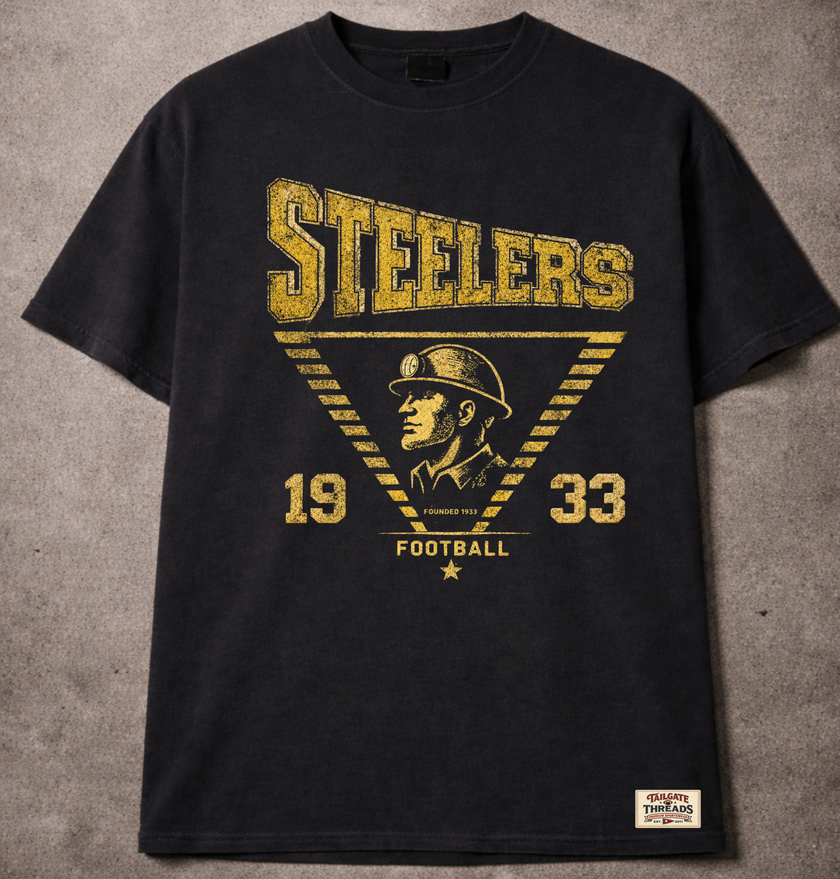 Steelers Heritage Miner Tee – Faded Black